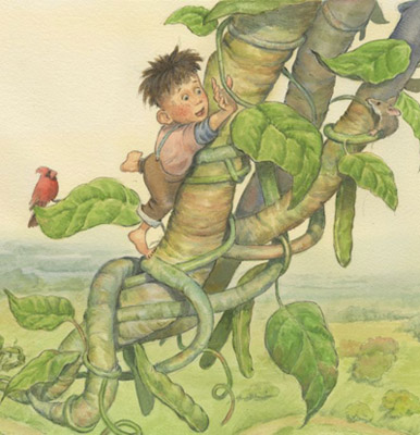 ‘Jacques’ from Jacques and de Beanstalk, a Cajun fairy tale illustrated by Jim Harris.